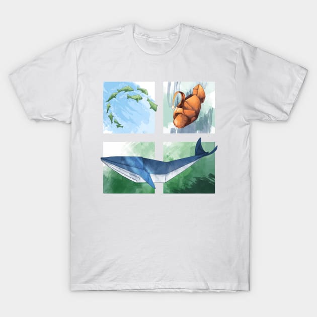 Origami Ocean T-Shirt by AniaArtNL